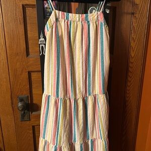 Roxy Pastel Striped Midi Dress